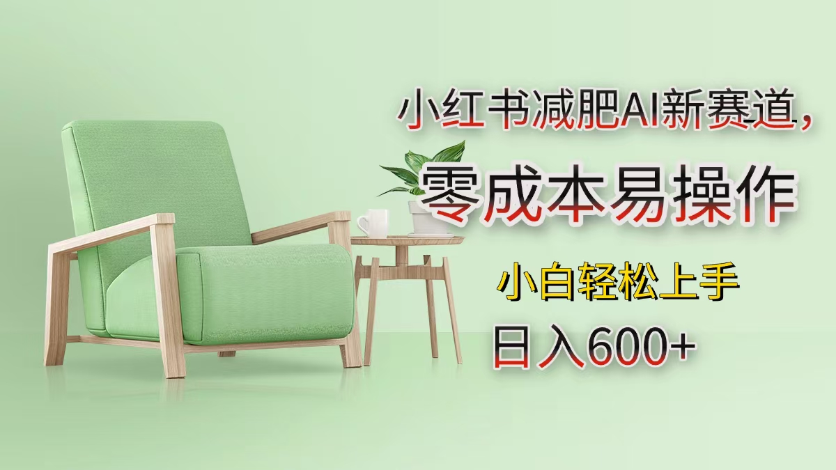 小红书减肥AI新赛道，零成本易操作，小白轻松上手，日入600+-91搞钱