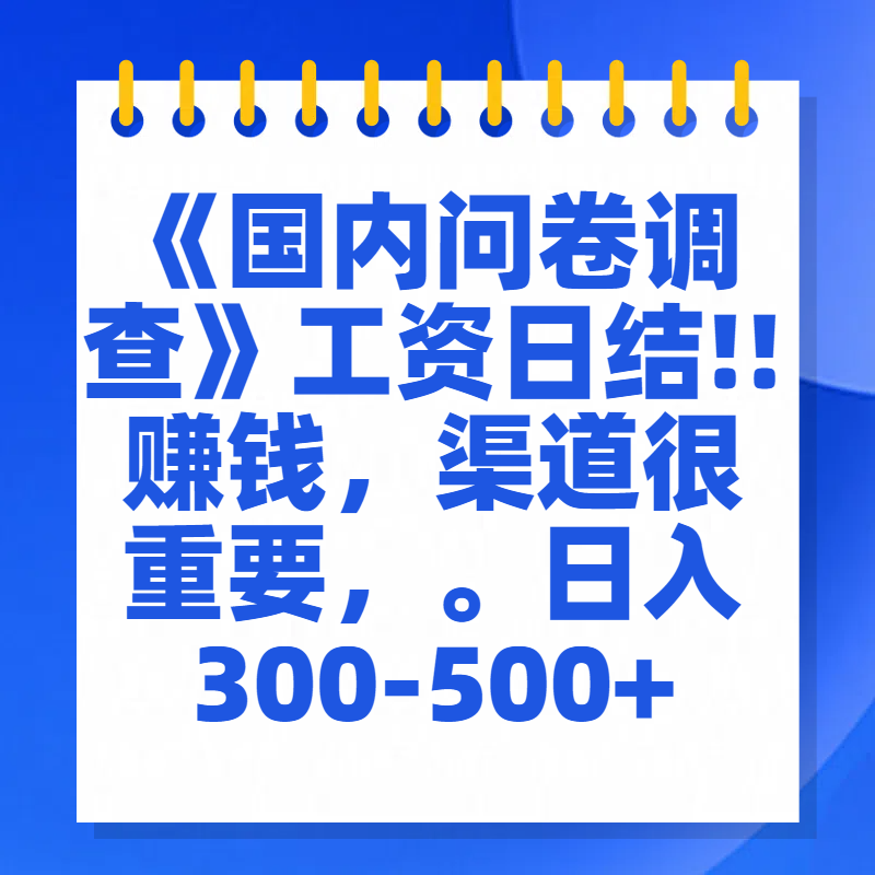 问卷调查答题，一个人在家也可以闷声发大财，小白一天2张，【揭秘】-91搞钱