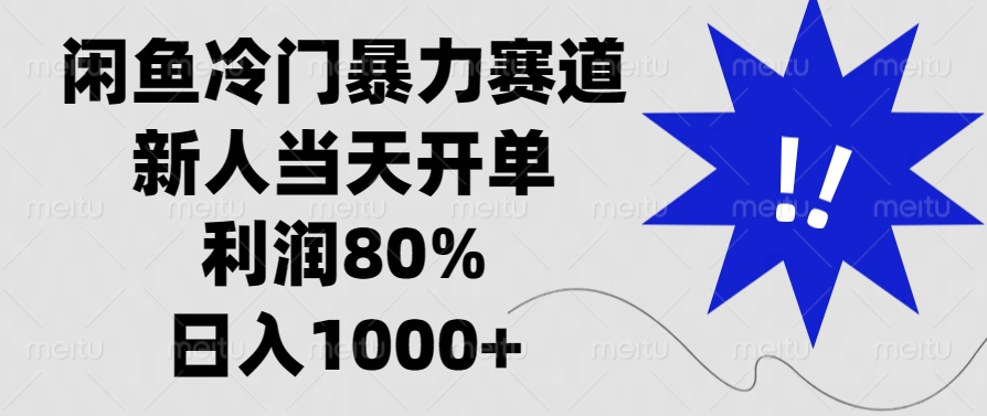 闲鱼冷门暴力赛道，利润80%，日入1000+新人当天开单，-91搞钱