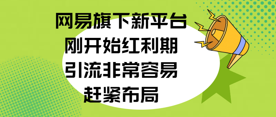 网易旗下新平台，刚开始红利期，引流非常容易，赶紧布局-91搞钱