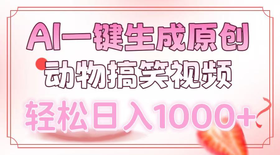 AI一键生成原创动物搞笑视频，轻松日入1000+-91搞钱