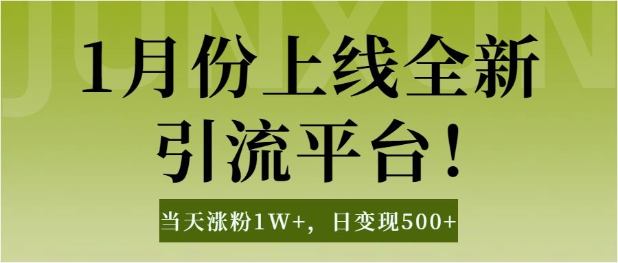 1月上线全新引流平台,当天涨粉1W+,日变现500+工具无脑涨粉,解放双手操作简单-91搞钱