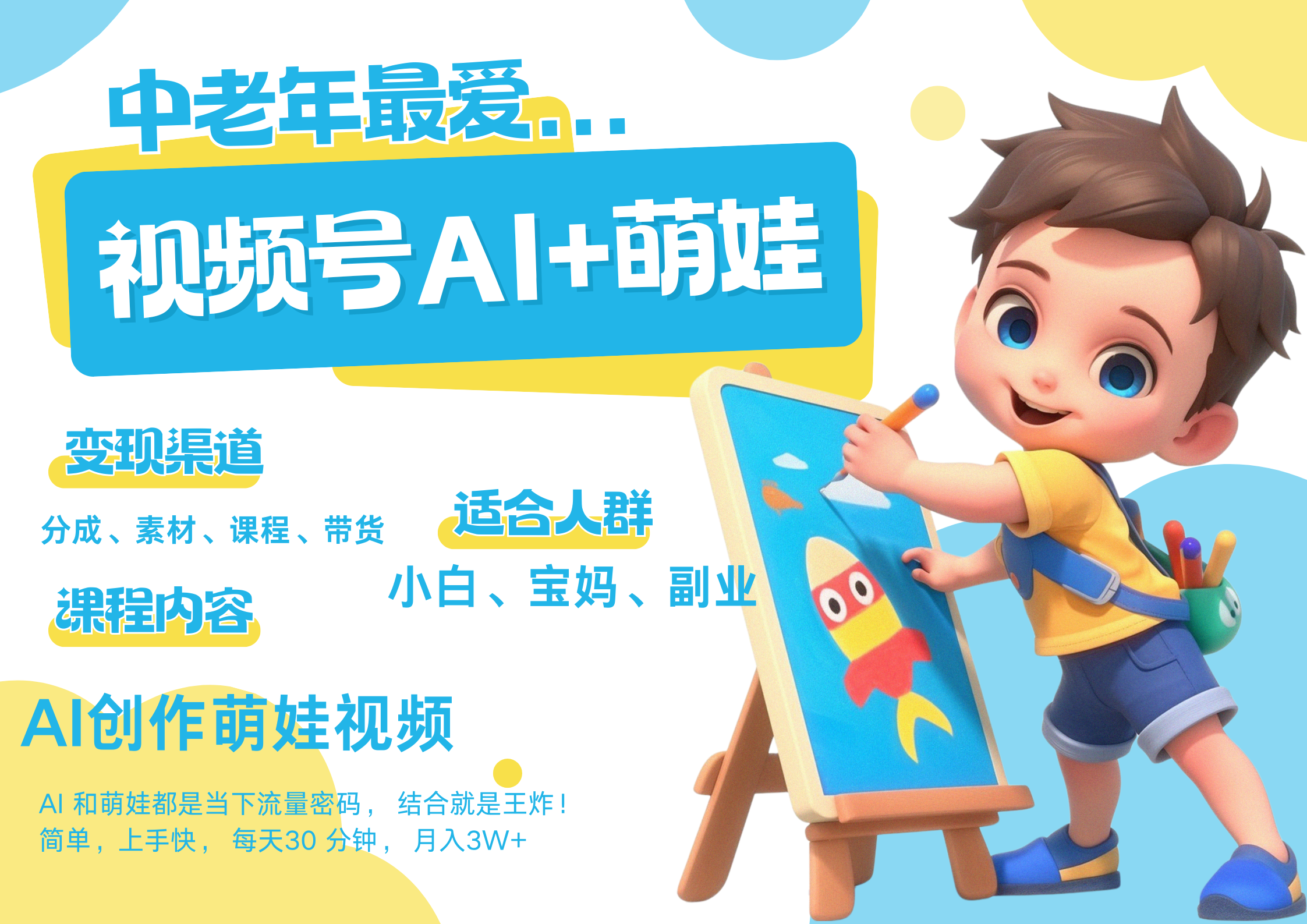 萌娃，又一爆款密码，小白3步上手，爆款率80%，每天十分钟，轻松AI变现萌娃搞钱，带货、素材、分成都非常猛，泼天流量，发布就爆！月入5W，抓紧学！-91搞钱