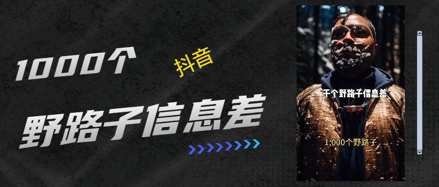 抖音一千个野路子信息差最新玩法教程引流+变现的玩法具体拆解-91搞钱