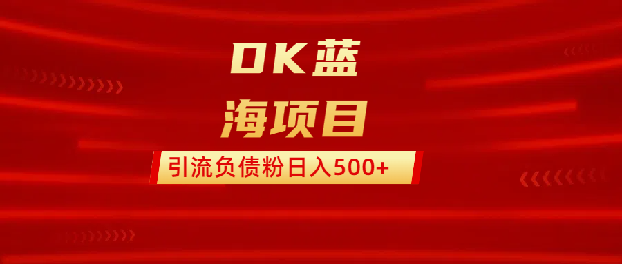 DK蓝海项目 通过,抖音,快手,小红书,引流负债粉日入500+-91搞钱