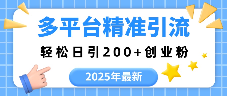 2025年最新多平台精准引流，轻松日引200+-91搞钱