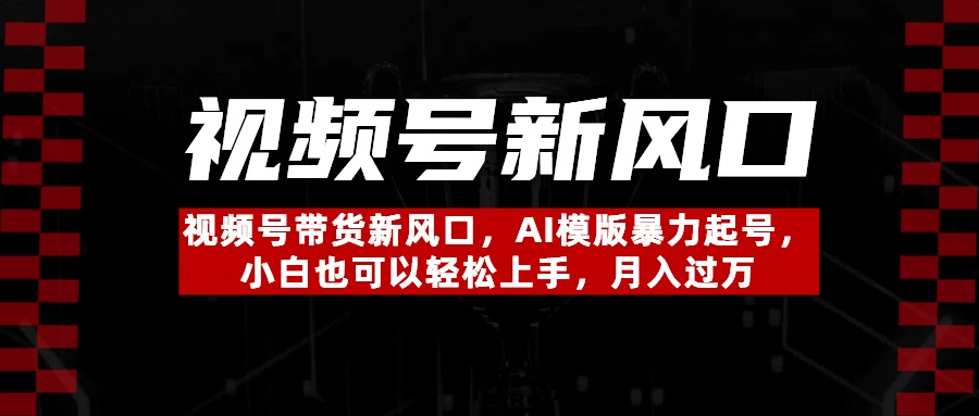 视频号带货新风口，AI模版暴力起号，小白也可以轻松上手，月入过万-91搞钱
