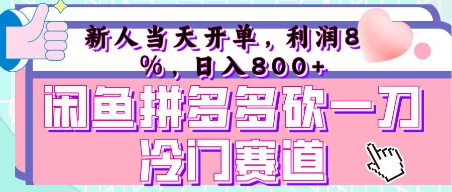 咸鱼拼夕夕砍一刀冷门暴力赛道，新人当天开单，利润百分之八十，日入 800+-91搞钱
