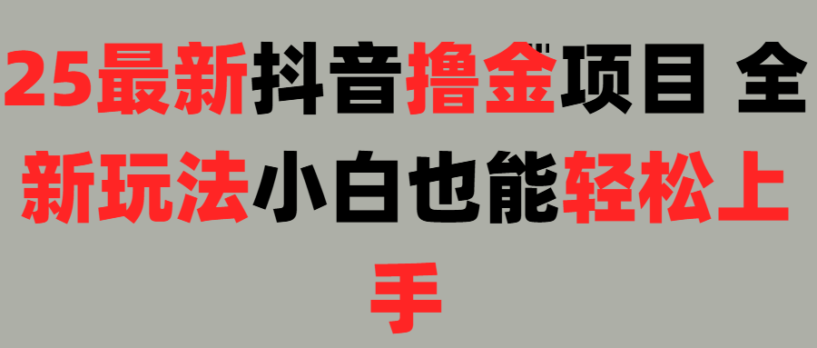 25最新抖音直播撸金项目，小白也能轻松上手！-91搞钱