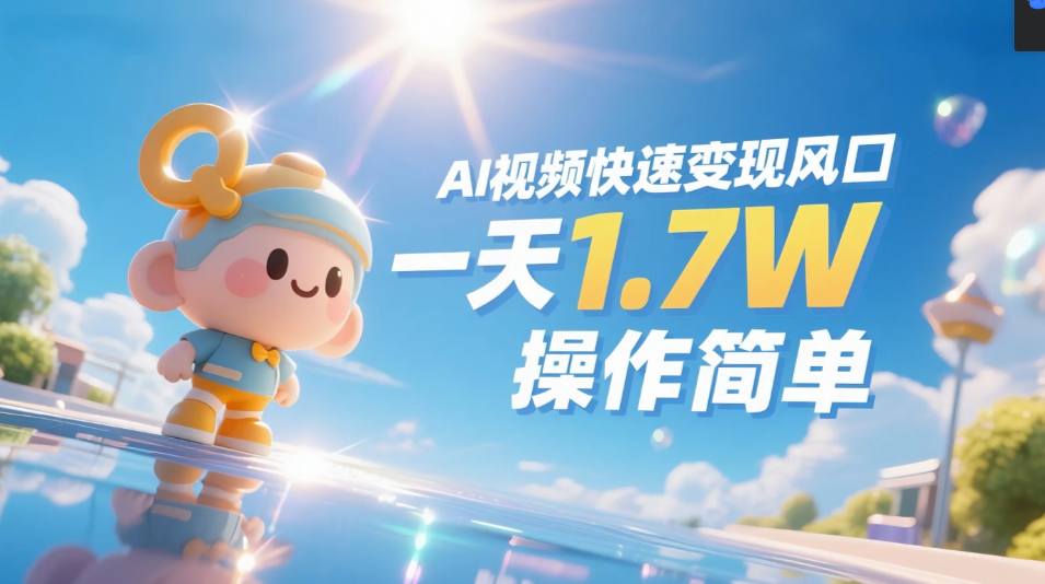 《Ai视频变现风口，一天1.7W，收入无上限，操作简单》-91搞钱