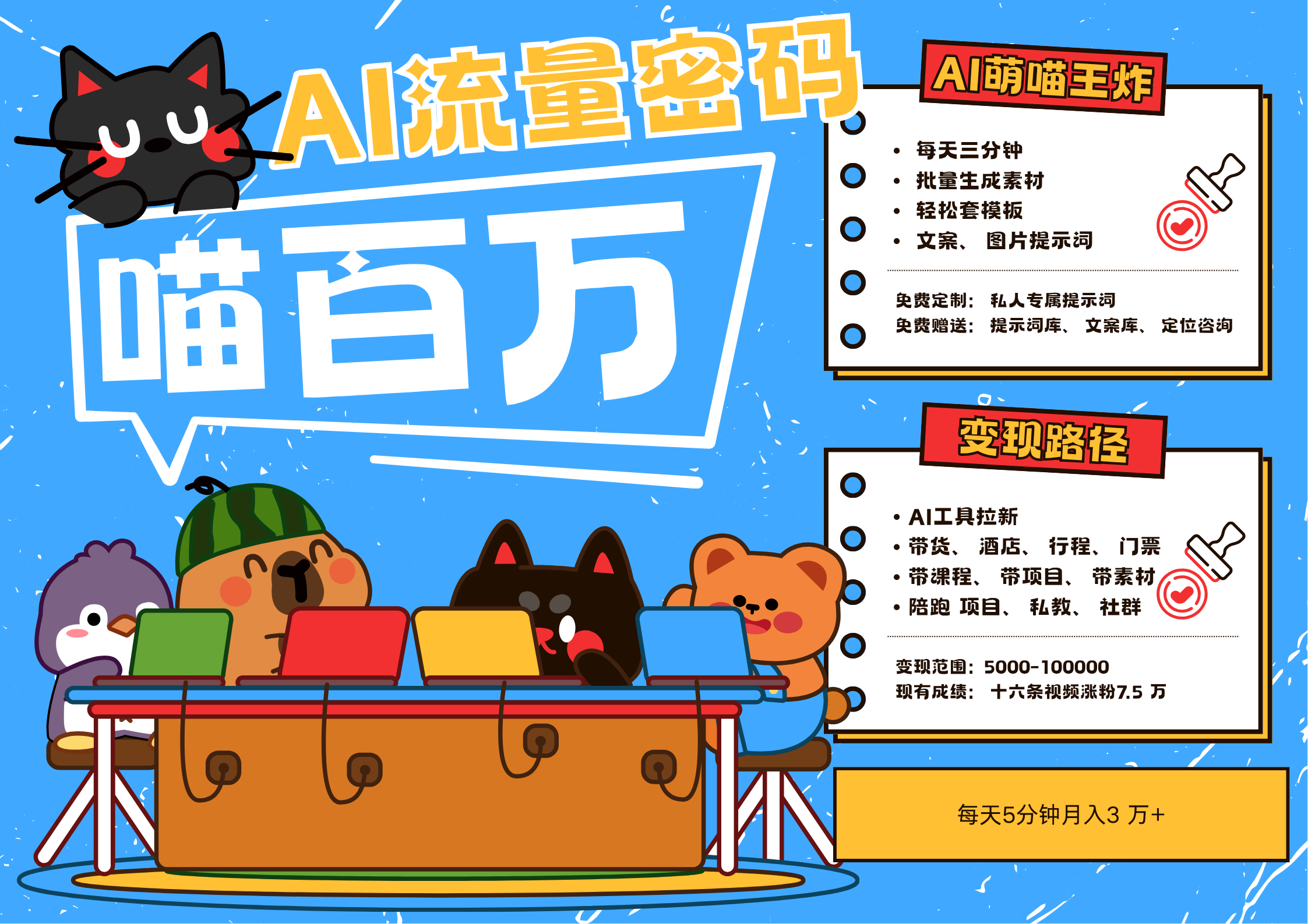 AI+宠物+旅行2025最火流量密码 轻松用AI宠物做文旅账号 可带货，带酒店，可以带行程，旅行社 小白三分钟学会 N种变现渠道 月入五位数  管道收益-91搞钱
