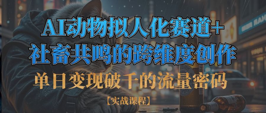 单日变现破千的流量密码,AI动物拟人化赛道+社畜共鸣的跨维度创作-91搞钱