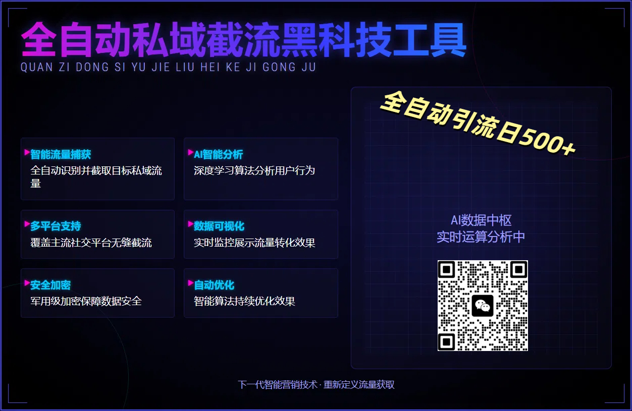 全自动私域截流黑科技工具——全自动引流日500+-91搞钱