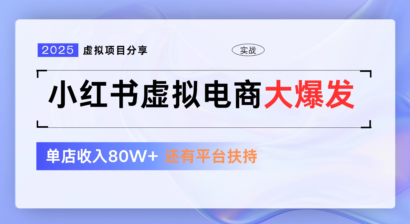 小红书虚拟电商项目，新手单店月入1W，0门槛1拖3玩法-91搞钱