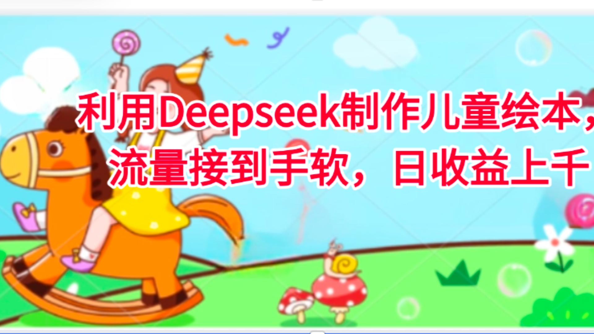 利用Deepseek制作儿童绘本,流量接到手软,日收益上千-91搞钱