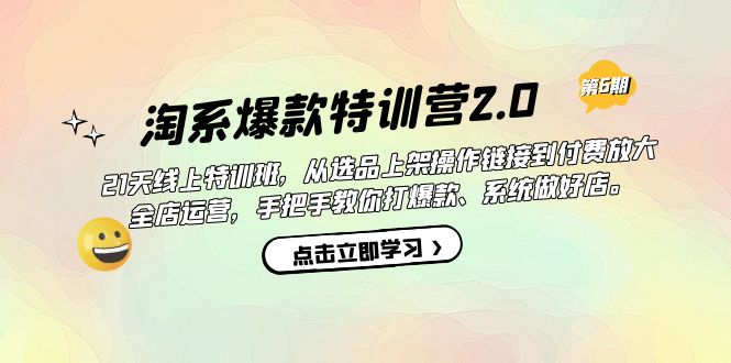 淘系爆款特训营2.0【第六期】从选品上架到付费放大 全店运营 打爆款 做好店-91搞钱