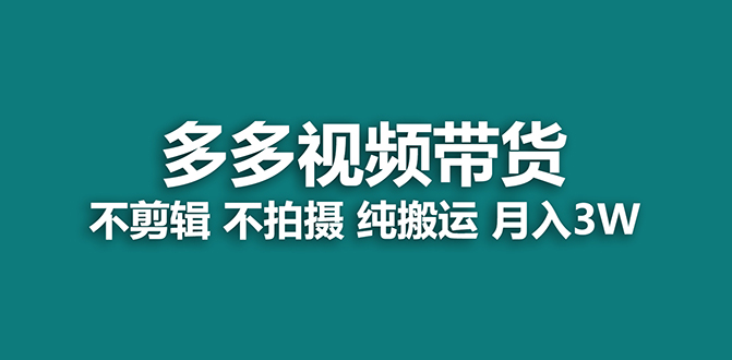 【蓝海项目】多多视频带货,纯搬运一个月搞了5w佣金,小白也能操作【揭秘】-91搞钱