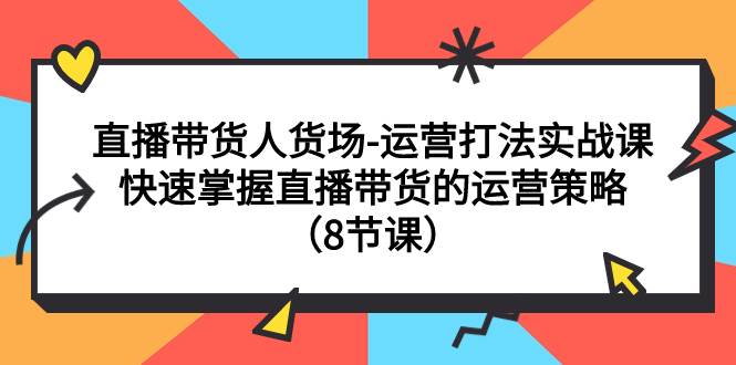 直播带货人货场-运营打法实战课：快速掌握直播带货的运营策略（8节课）-91搞钱