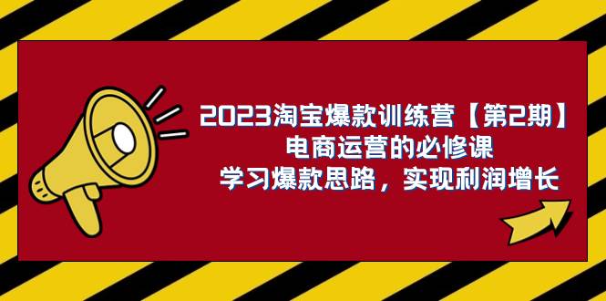 2023淘宝爆款训练营【第2期】电商运营的必修课,学习爆款思路 实现利润增长-91搞钱