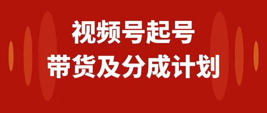 视频号快速起号,分成计划及带货,0-1起盘、运营、变现玩法,日入1000+-91搞钱