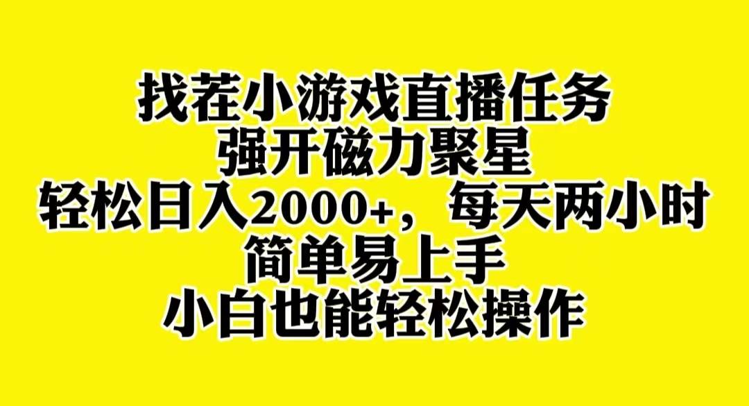 找茬小游戏直播，强开磁力聚星，轻松日入2000+，小白也能轻松上手-91搞钱