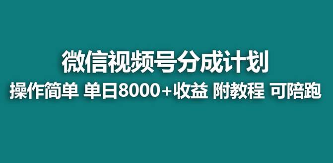 【蓝海项目】视频号分成计划，单天收益8000+，附玩法教程！-91搞钱