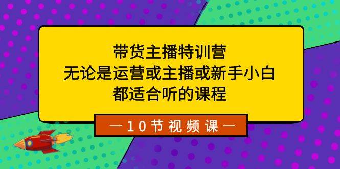 带货主播特训营:无论是运营或主播或新手小白,都适合听的课程-91搞钱