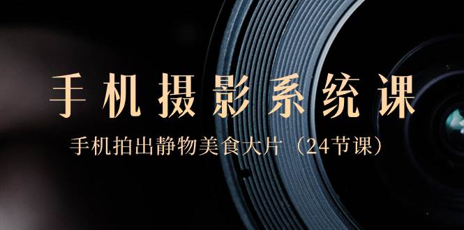 0基础-手机摄影系统课,手机拍出静物美食大片(24节课)-91搞钱