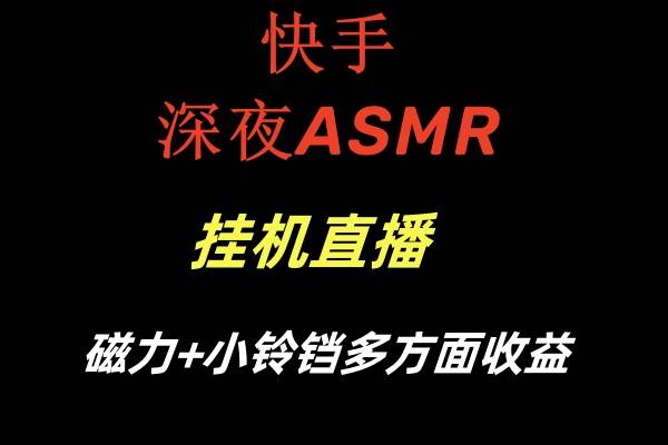 快手深夜ASMR工具直播磁力+小铃铛多方面收益-91搞钱