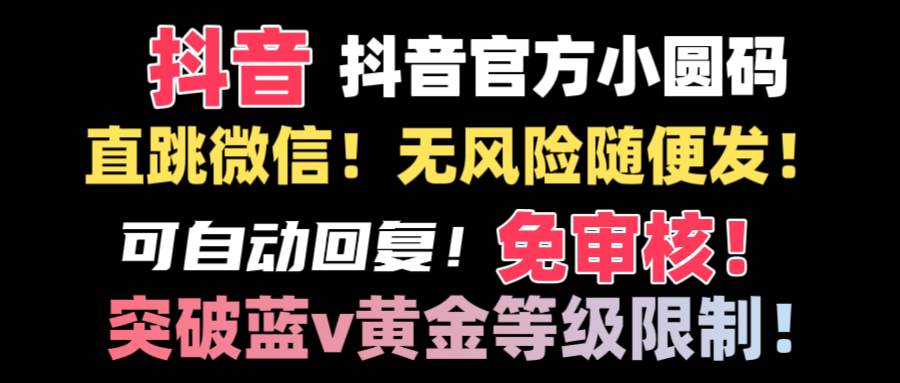 抖音二维码直跳微信技术！站内随便发不违规！！-91搞钱