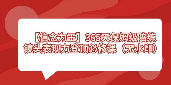 【信念 为王】365天-保姆级陪练，镜头表现力登顶必修课（无水印）-91搞钱
