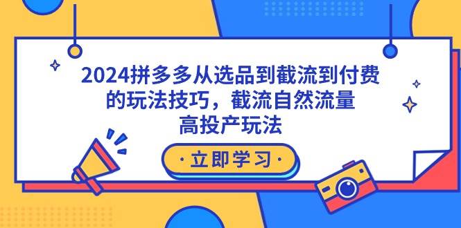 2024拼多多从选品到截流到付费的玩法技巧,截流自然流量玩法,高投产玩法-91搞钱