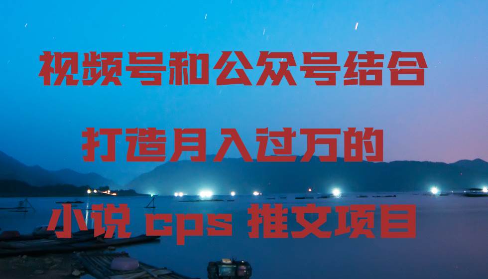 视频号和公众号结合打造月入过万的小说cps推文项目-91搞钱