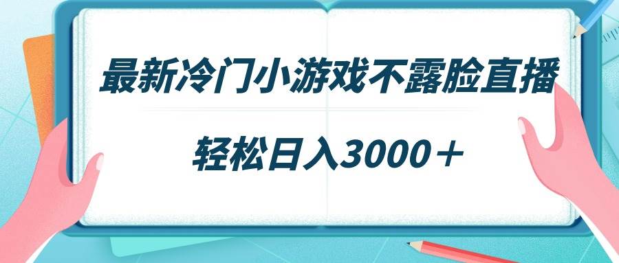 最新冷门小游戏不露脸直播，场观稳定几千，轻松日入3000＋-91搞钱