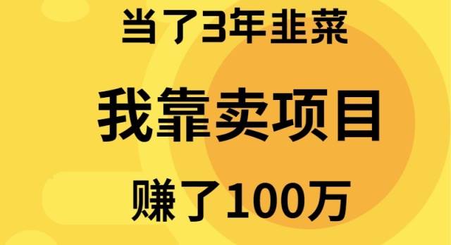 当了3年韭菜，我靠卖项目赚了100万-91搞钱