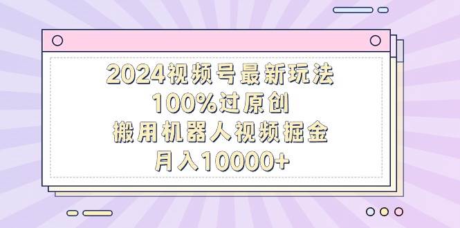 2024视频号最新玩法，100%过原创，搬用机器人视频掘金，月入10000+-91搞钱