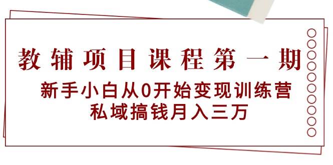 教辅项目课程第一期：新手小白从0开始变现训练营  私域搞钱月入三万-91搞钱