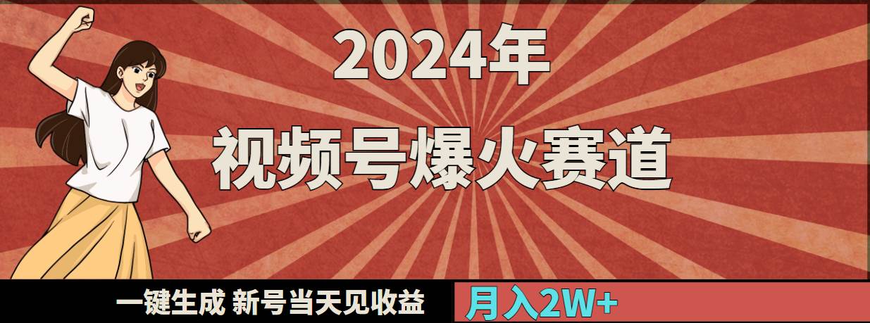 2024年视频号爆火赛道，一键生成，新号当天见收益，月入20000+-91搞钱