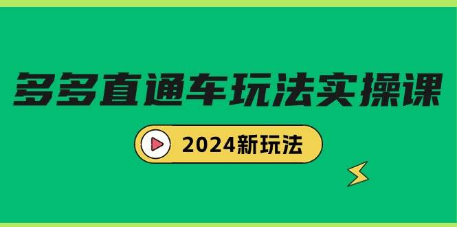 多多直通车玩法实战课,2024新玩法(7节课)-91搞钱