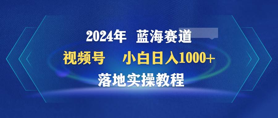 2024年蓝海赛道 视频号 小白日入1000+ 落地实操教程-91搞钱