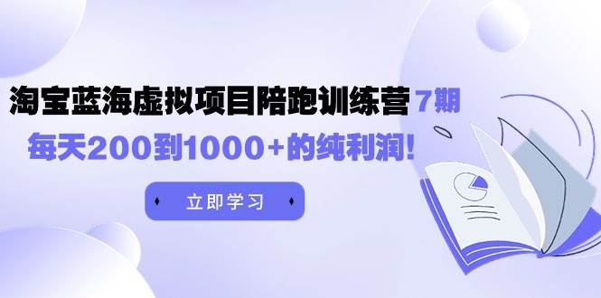 黄岛主《淘宝蓝海虚拟项目陪跑训练营7期》每天200到1000+的纯利润-91搞钱