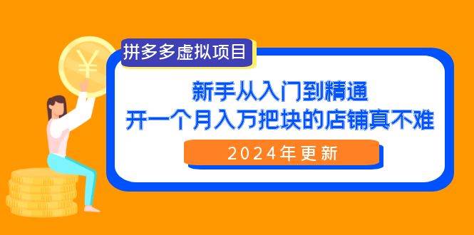 拼多多虚拟项目：入门到精通，开一个月入万把块的店铺 真不难（24年更新）-91搞钱