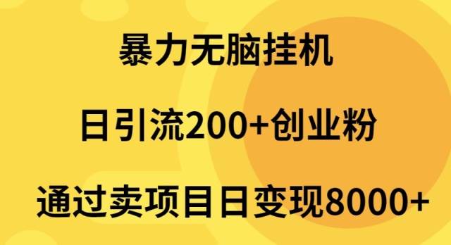 暴力无脑工具日引流200+创业粉通过卖项目日变现2000+-91搞钱