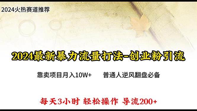 2024年最新暴力流量打法,每日导入300+,靠卖项目月入10W+-91搞钱