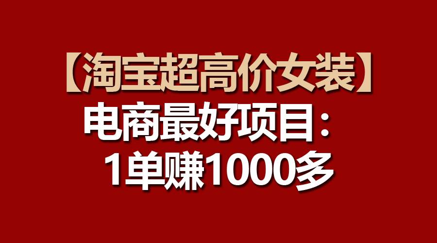 【淘宝超高价女装】电商最好项目:一单赚1000多-91搞钱