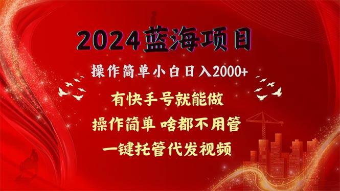 2024蓝海项目，网盘拉新，操作简单小白日入2000+，一键托管代发视频，...-91搞钱