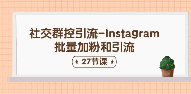 社交群控引流-Instagram批量加粉和引流（27节课）-91搞钱