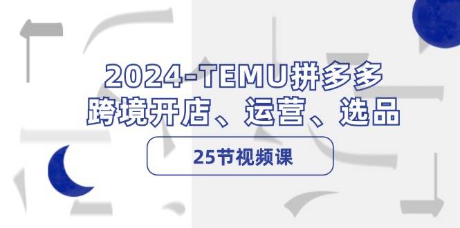 2024-TEMU拼多多·跨境开店、运营、选品(25节视频课)-91搞钱