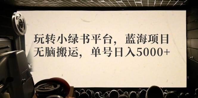 玩转小绿书平台，蓝海项目，无脑搬运，单号日入5000+-91搞钱